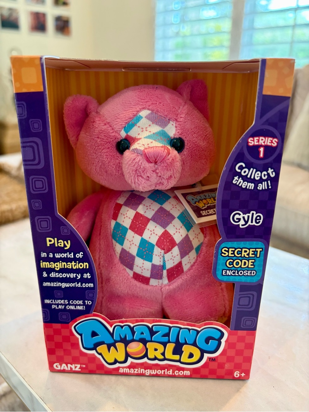 Ganz Amazing World Gyle the Cat Plush Toy 6" Sealed Code New